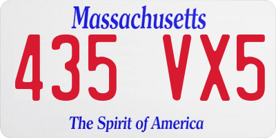 MA license plate 435VX5