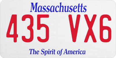 MA license plate 435VX6
