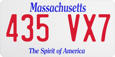 MA license plate 435VX7