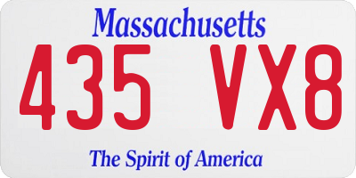 MA license plate 435VX8