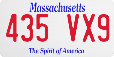 MA license plate 435VX9