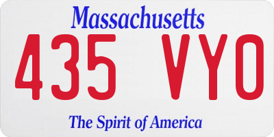MA license plate 435VY0