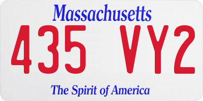 MA license plate 435VY2