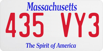 MA license plate 435VY3