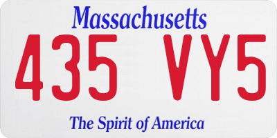 MA license plate 435VY5