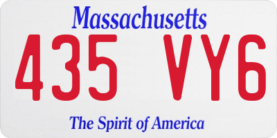 MA license plate 435VY6