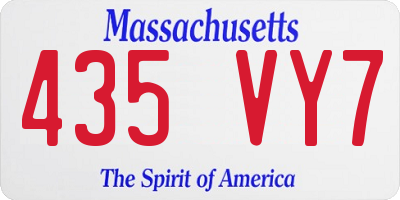MA license plate 435VY7