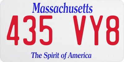 MA license plate 435VY8