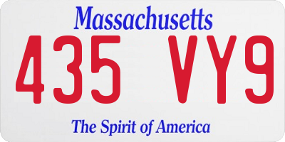 MA license plate 435VY9