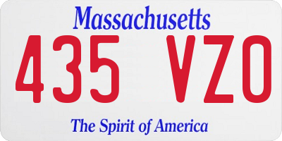 MA license plate 435VZ0