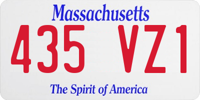 MA license plate 435VZ1