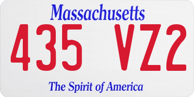 MA license plate 435VZ2