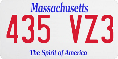 MA license plate 435VZ3