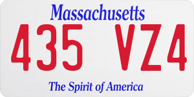 MA license plate 435VZ4