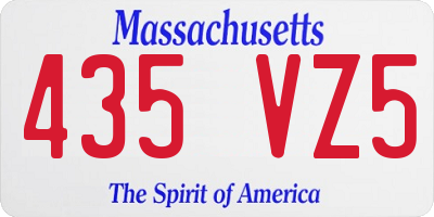 MA license plate 435VZ5