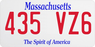 MA license plate 435VZ6