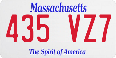 MA license plate 435VZ7