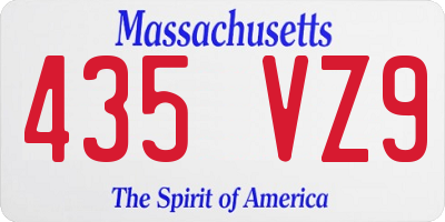 MA license plate 435VZ9