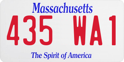 MA license plate 435WA1