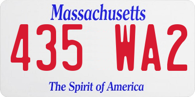 MA license plate 435WA2