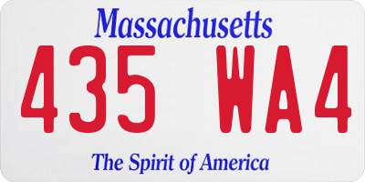MA license plate 435WA4