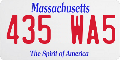 MA license plate 435WA5