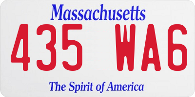 MA license plate 435WA6