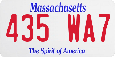 MA license plate 435WA7