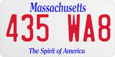 MA license plate 435WA8