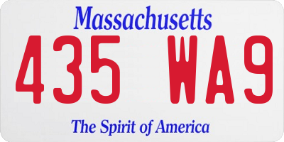 MA license plate 435WA9