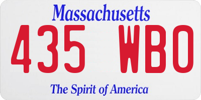 MA license plate 435WB0