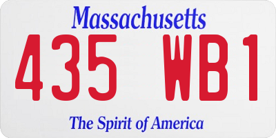 MA license plate 435WB1