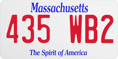 MA license plate 435WB2