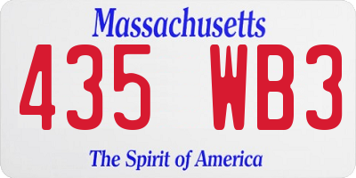 MA license plate 435WB3