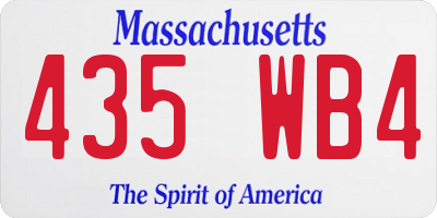 MA license plate 435WB4