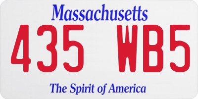 MA license plate 435WB5