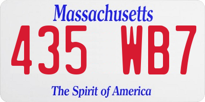 MA license plate 435WB7