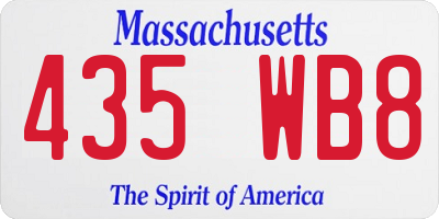 MA license plate 435WB8