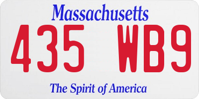 MA license plate 435WB9