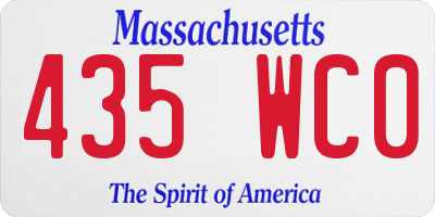 MA license plate 435WC0