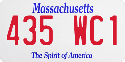 MA license plate 435WC1
