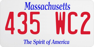 MA license plate 435WC2