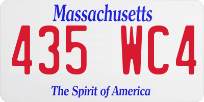 MA license plate 435WC4