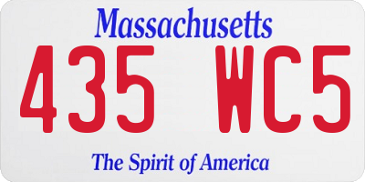MA license plate 435WC5