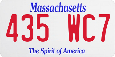 MA license plate 435WC7