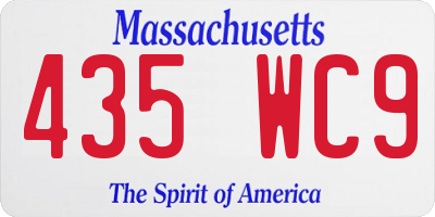 MA license plate 435WC9
