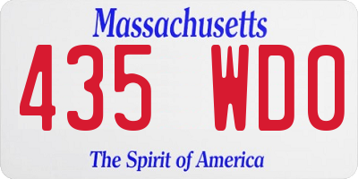 MA license plate 435WD0