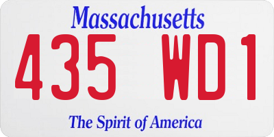 MA license plate 435WD1