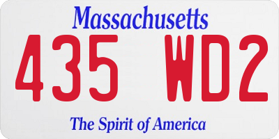 MA license plate 435WD2