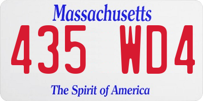 MA license plate 435WD4